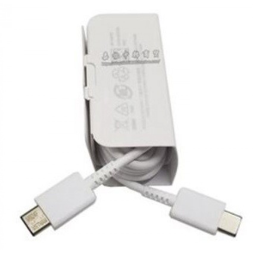 USB kabelis oriģināls Samsung Note 10 no C tipa uz C tipu (EP-DG977) balts (1M)