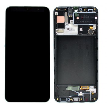 LCD displeja ekrāns Samsung A307F A30s ar skārienekrānu, melns oriģināls (service pack)