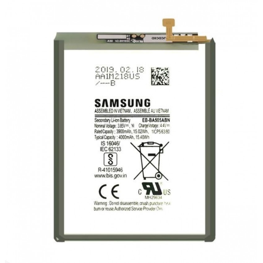 Akumulators oriģināls Samsung A505 A50 2019/A305 A30 2019 4000mAh EB-BA505ABU (service pack)