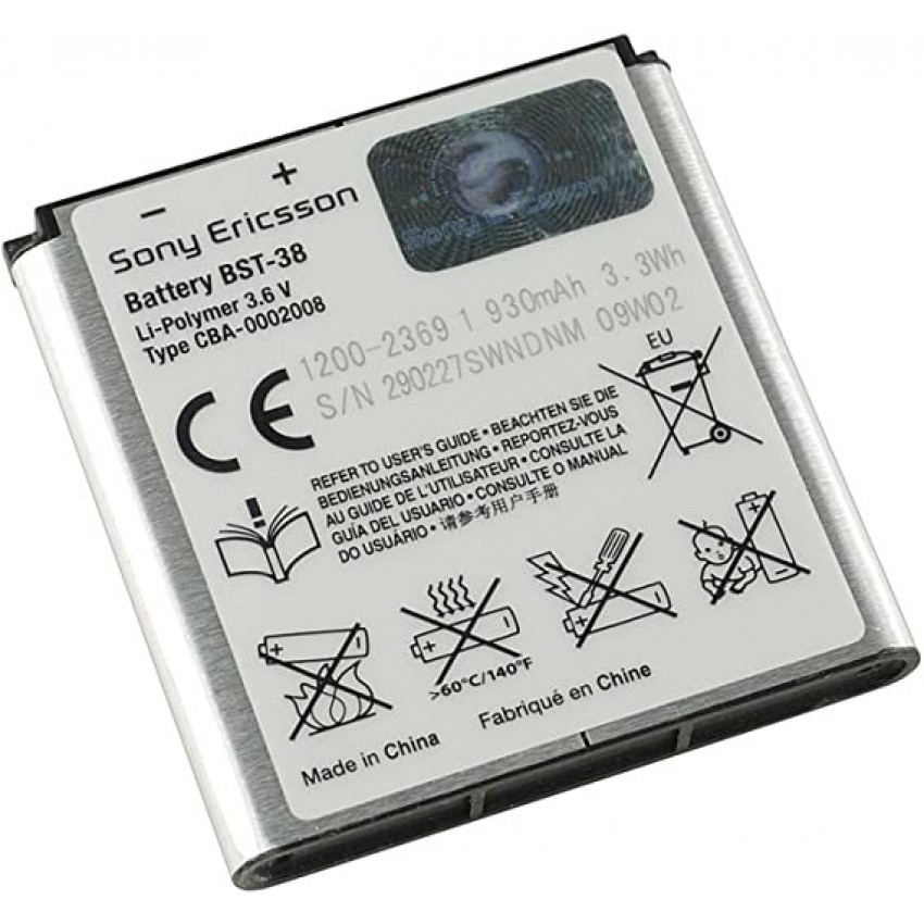 Akumulators oriģināls Sony Ericsson BST-38 C902i/K850i/S500i/T303/W980i/Z780i 930mAh (lietots B pakāpe)
