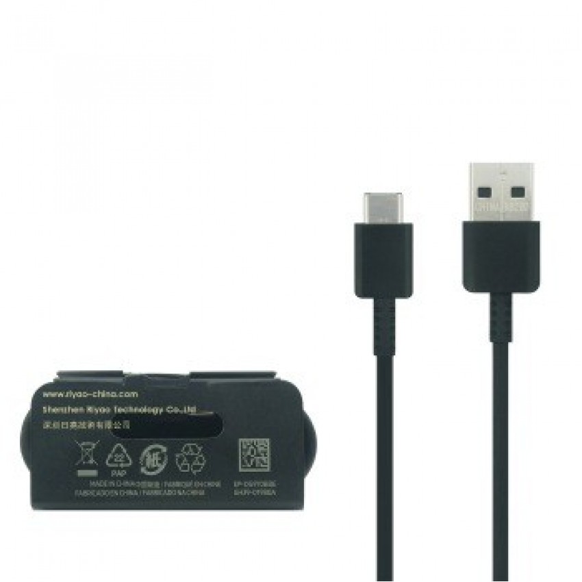 USB kabelis Samsung S10 S10+ S9 Type-C (EP-DG970CBE) melns (1M)