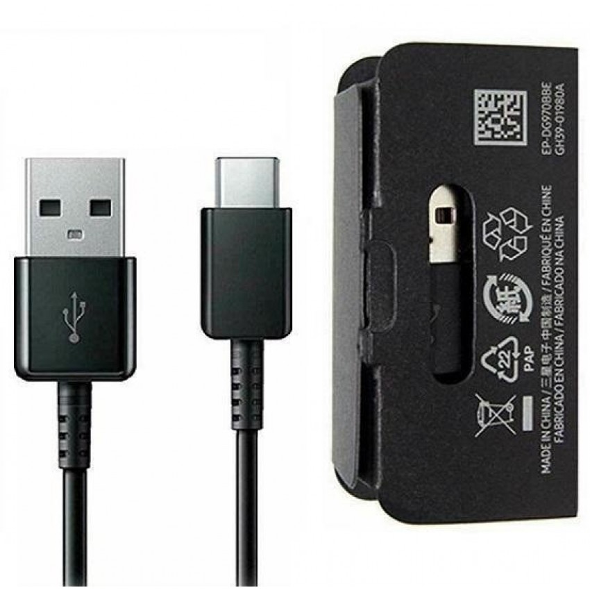 USB cable original Samsung S10 S10+ S9 Type-C (EP-DG970CBE) black (1M)