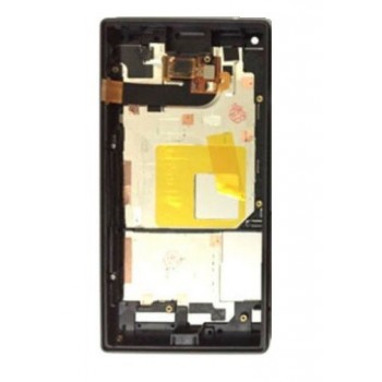 LCD ekrāns Sony E5803/E5823 Xperia Z5 Compact ar skārienekrānu ar rāmi melns oriģināls (lietots B pakāpe)