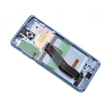 LCD screen Samsung G981F/G980F S20 with touch screen and frame Cloud Blue original (service pack)