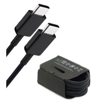 USB kabelis originalus Samsung Note 10 "USB-C (Type-C) to USB-C (Type-C)" (EP-DG977) juodas (1M)