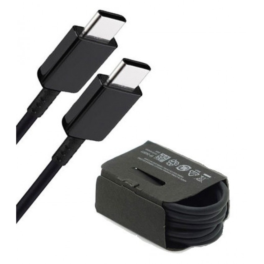 USB kabelis oriģināls Samsung Note 10 no C tipa uz C tipu (EP-DG977) melns (1M)