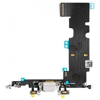 Šleife Apple iPhone 8/SE 2020 uzlādes savienotājam ar mikrofonu, balts (gaiši pelēks) lietots ORG
