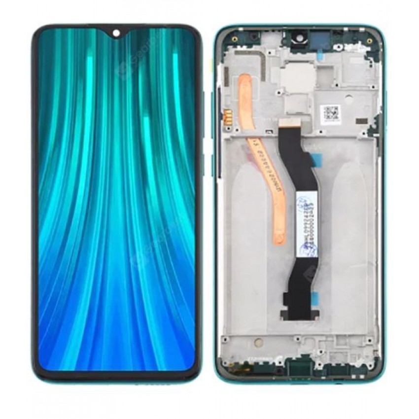 LCD screen Xiaomi Redmi Note 8 Pro with touch screen with frame Green original (service pack)
