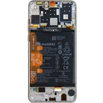 LCD displeja ekrāns Huawei P30 Lite 48MP un skārienekrāns ar rāmi un akumulatoru  Breathing Crystal oriģināls (service pack)