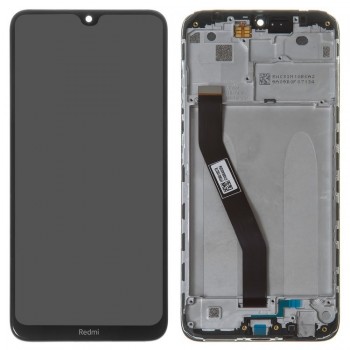 Ekranas Xiaomi Redmi 8/8A su lietimui jautriu stikliuku ir rėmeliu Black originalus (service pack)