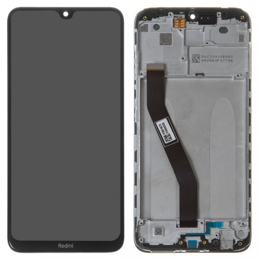 LCD displeja ekrāns Xiaomi Redmi 8/8A ar skārienekrānu un rāmi, melns oriģināls (service pack)