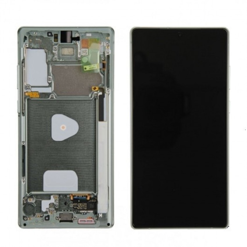 LCD displeja ekrāns Samsung N980F Note 20 ar skārienekrānu ar rāmi Mystic Green oriģināls (service pack)