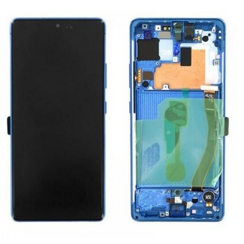 LCD screen Samsung G770F S10 Lite with touch screen prism blue original (service pack)