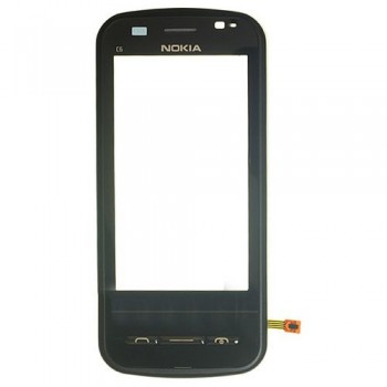 Lietimui jautrus stikliukas Nokia C6-00 ir rėmeliu Black