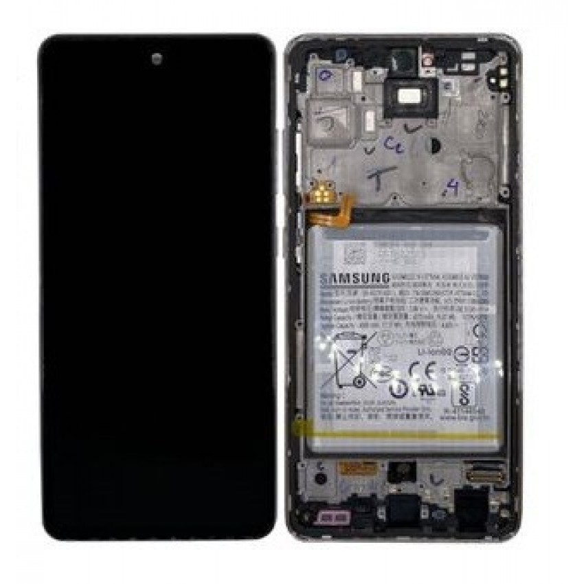 LCD screen Samsung A525/A526 A52 4G/5G 2021 with touch screen with frame and battery white original (service pack)