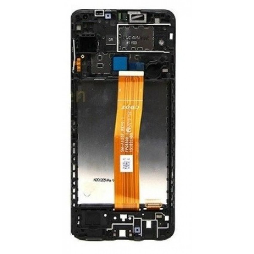 Дисплей Samsung M127 M12 2021 с сенсорным экраном и рамкой черный оригинал (service pack)