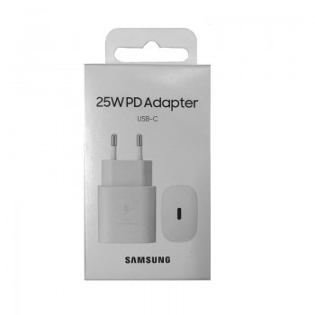 Lādētājs oriģināls SamsungSuper Fast Charging (Type-C) EP-TA800NWE (25W) balts