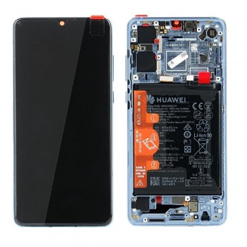 LCD screen Huawei P30 (new version 2021) with touch screen with frame and battery Breathing Crystal original (service pack)