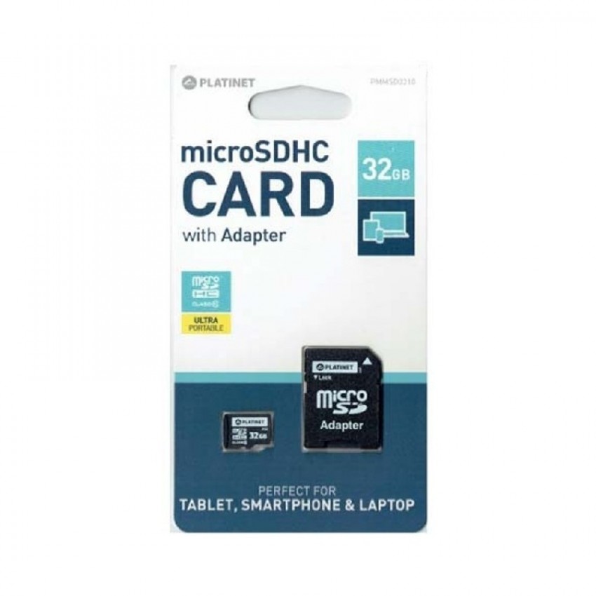 Memory card Platinet MicroSD 32GB (class10) + SD Adapter