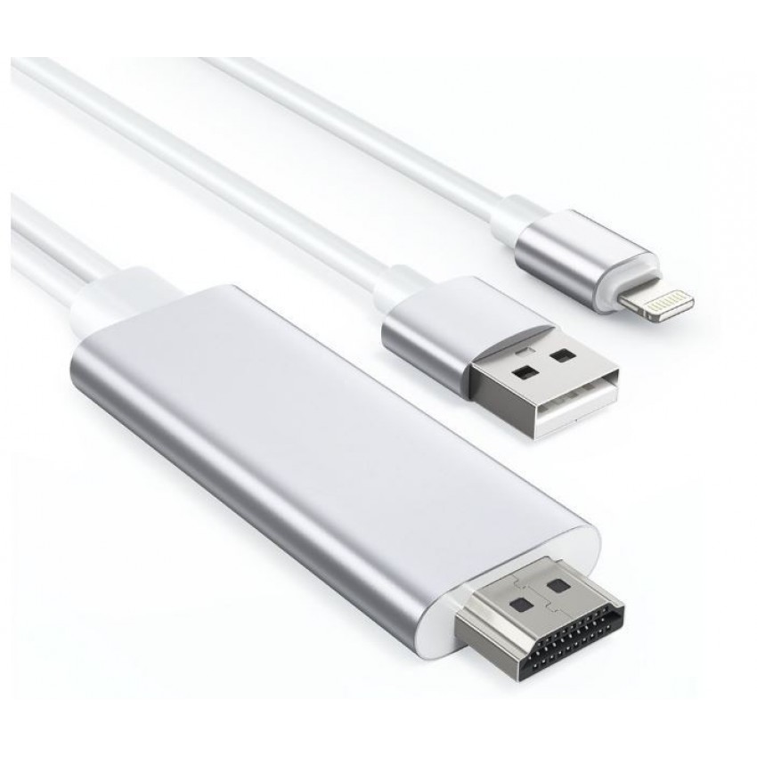 USB kabelis Choetech lightning to HDMI balts 1.8M