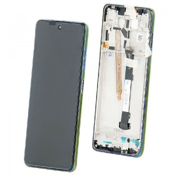 LCD screen Xiaomi Poco X3 Pro/X3/X3 NFC with touch screen with frame Frost Blue original (service pack)