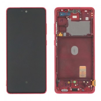 Ekranas Samsung G780/G781 S20 FE su lietimui jautriu stikliuku ir rėmeliu Cloud Red originalus (service pack)