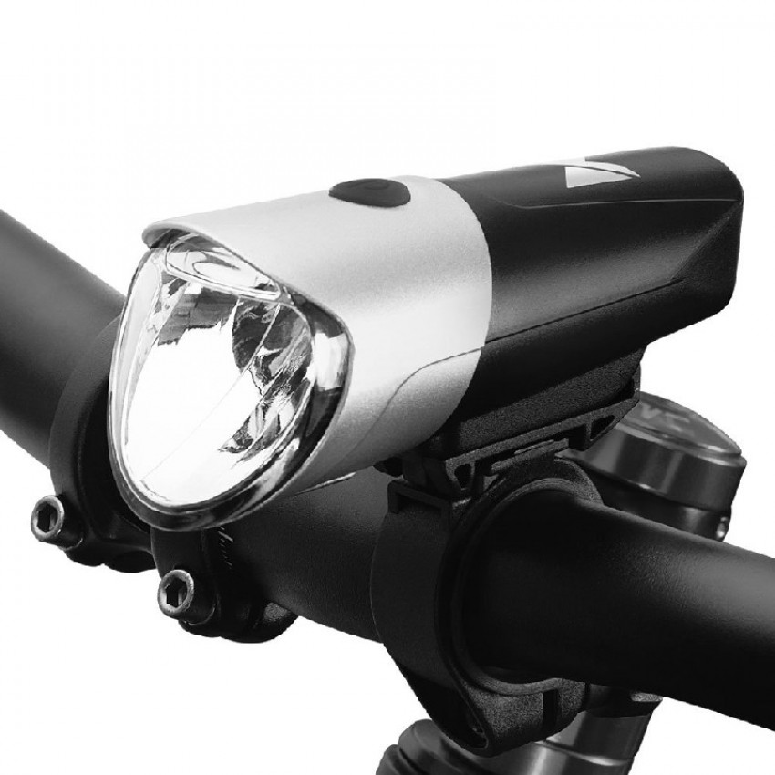 Wozinsky priekšējais velosipēdu lukturis WFBLB1 (USB) melns-sudraba