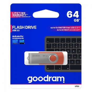 Atmintinė GOODRAM UTS3 64GB USB 3.0 raudona