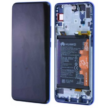 Ekranas Huawei P Smart Z/Honor 9X su lietimui jautriu stikliuku ir rėmeliu ir baterija Blue originalus (service pack)