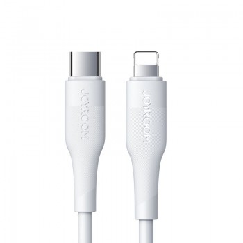 USB kabelis JOYROOM (S-02524M3) "USB-C (Type-C) to Lightning Cable" (2.4A 20W 0.25m) baltas
