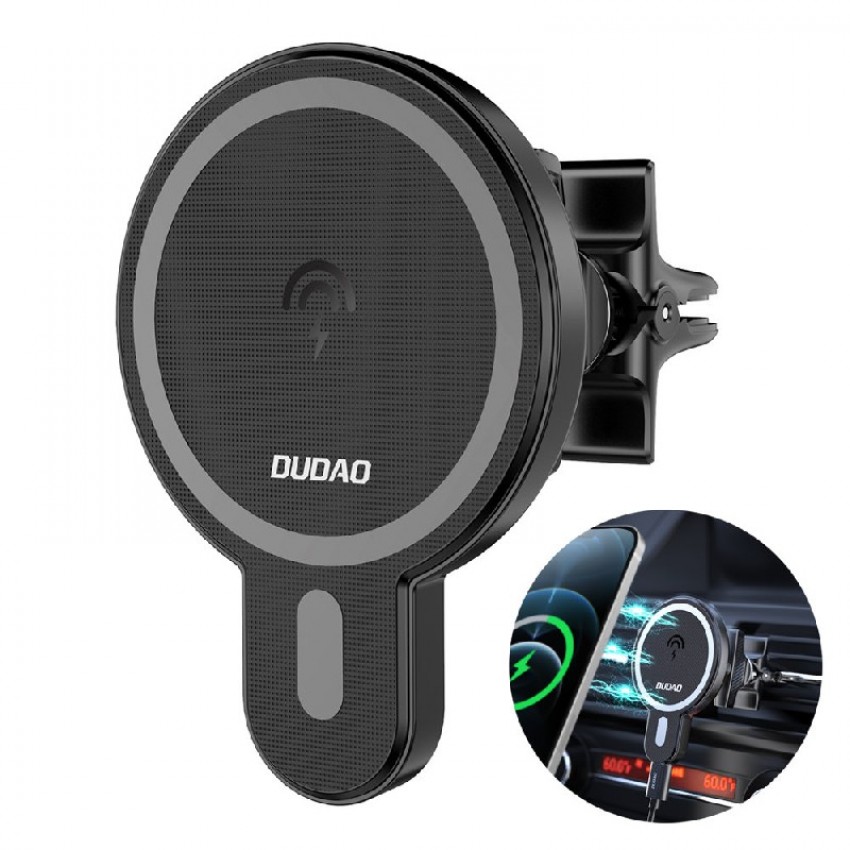 Wireless charging station+holder Dudao (F13) Magnetic (15W MagSafe Compatible) black