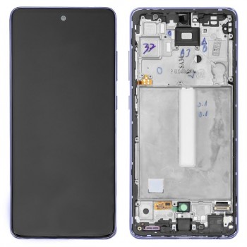 Ekranas Samsung A525/A526 A52 4G/5G 2021 su lietimui jautriu stikliuku ir rėmeliu Awesome Violet originalus (service pack)