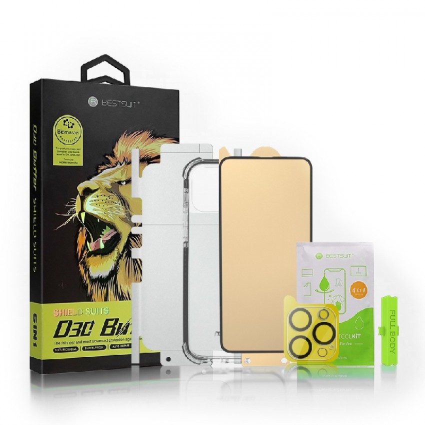 Bestsuit 6in1 SET Apple iPhone 13 Pro Max (tempered glass flexi,back housing protector,camera lens tempered glass,cloths,aplicator)