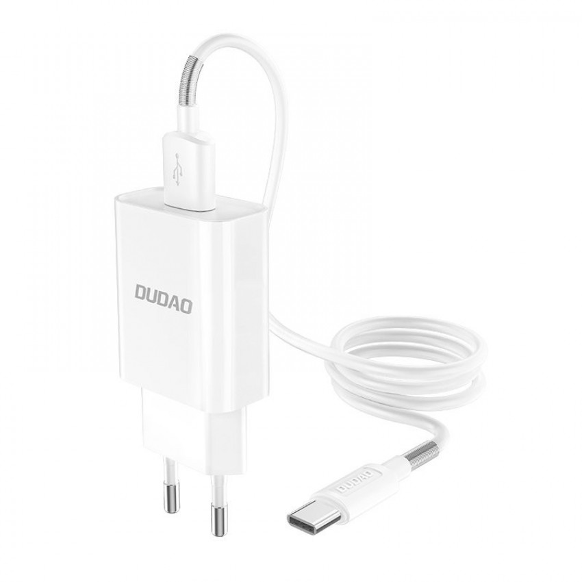 Charger Dudao (A3EU) + type-C cable (1xUSB 3.0A) white