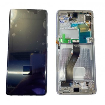 LCD screen Samsung G998 S21 Ultra with touch screen and frame Phantom Silver original (service pack)