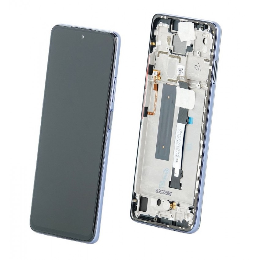 Ekranas Xiaomi Mi 10T Lite 5G su lietimui jautriu stikliuku ir rėmeliu Pearl Grey/Tarnish originalus (service pack)