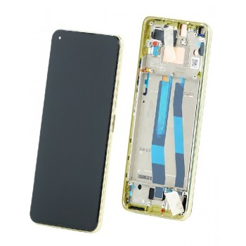 LCD screen Xiaomi Mi 11 Lite 4G/Mi 11 Lite 5G with touch screen with frame Yellow original (service pack)
