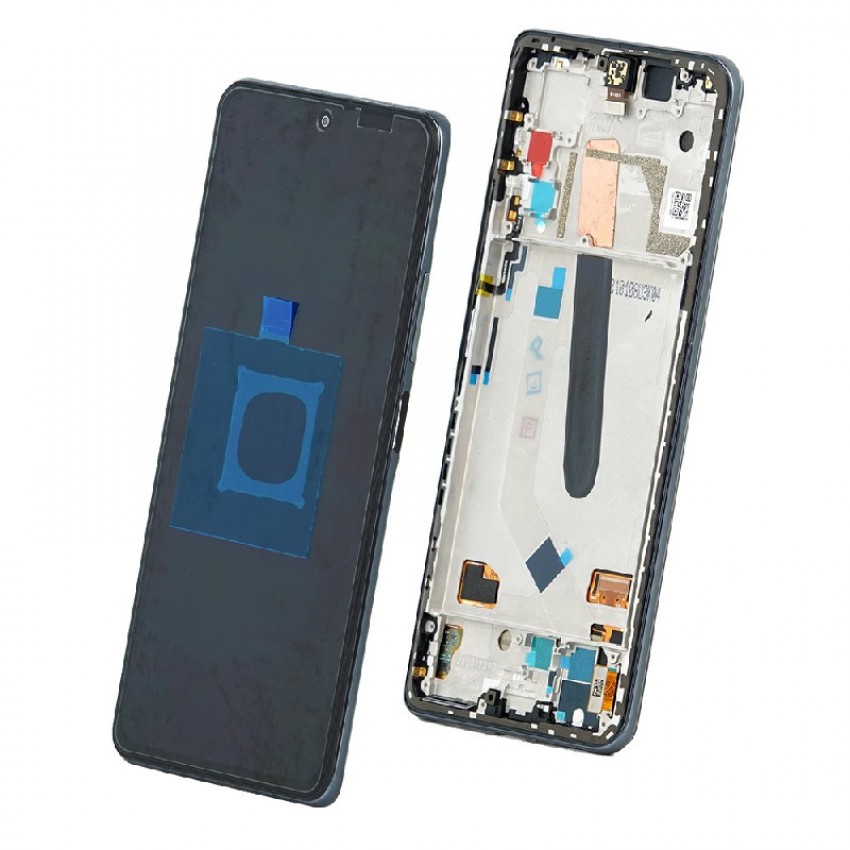 LCD ekrāns Xiaomi Mi 11i/Mi 11 Pro/Mi 11X/Mi 11X Pro ar skārienekrānu ar rāmi melns, oriģināls (service pack)