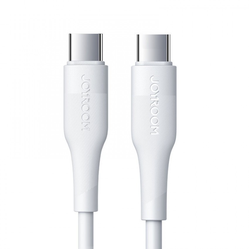 USB kabelis JOYROOM (S-02530M3) "USB-C (Type-C) to USB-C (Type-C)" (3A 60W 0,25m) balts