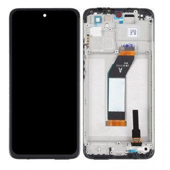 LCD screen Xiaomi Redmi 10 2021 with touch screen and frame Black original (service pack)