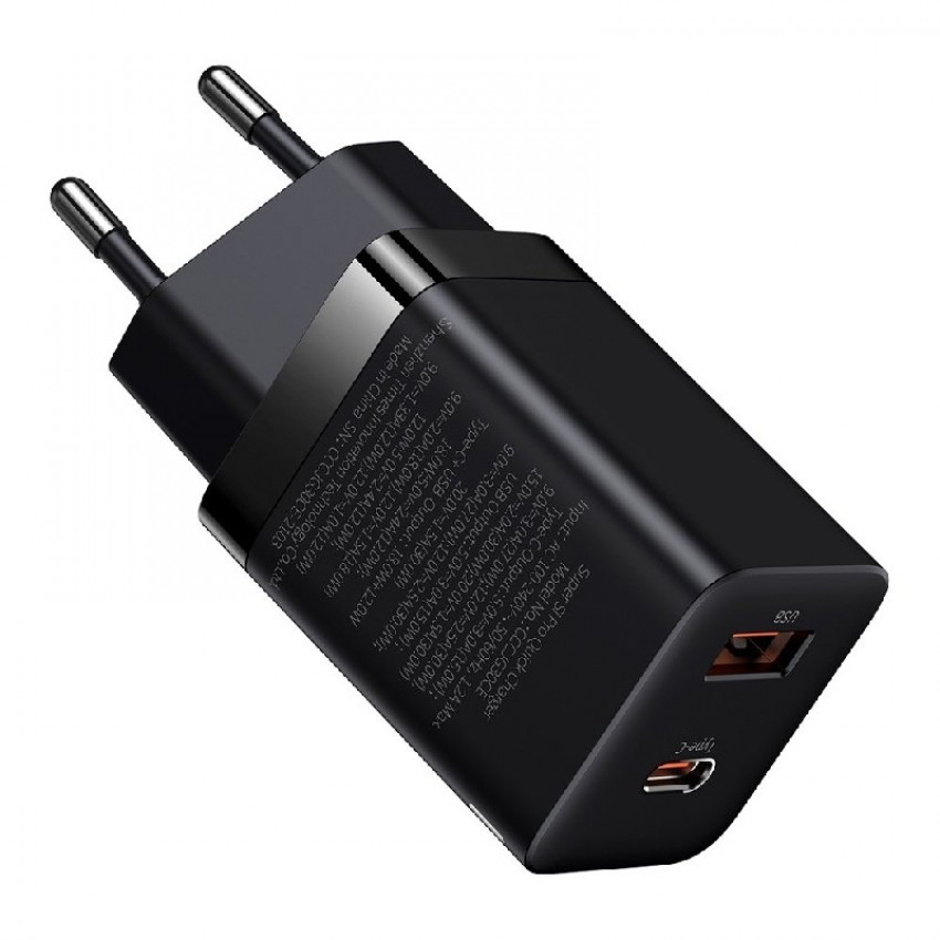 Charger Baseus Type-C+USB 3A (CCSUPP-E01) (30W) black