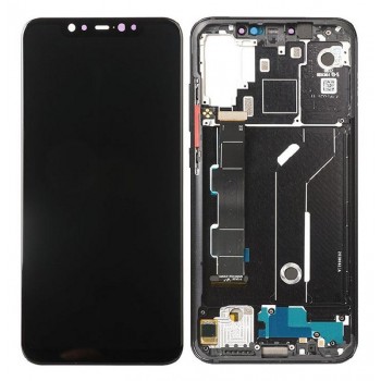 Ekranas Xiaomi Mi 8 su lietimui jautriu stikliuku ir rėmeliu Black originalus (service pack)