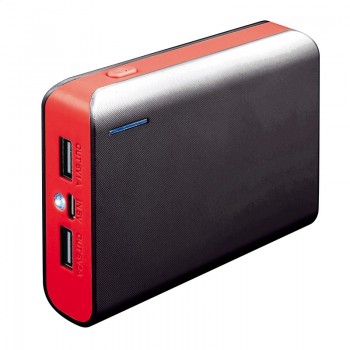 Ārējie akumulatori Power Bank PLATINET 6000mAh + microusb kabelis, melns/sarkans