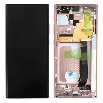 Ekranas Samsung N985/N986 Note 20 Ultra su lietimui jautriu stikliuku ir rėmeliu Mystic Bronze originalus (service pack)