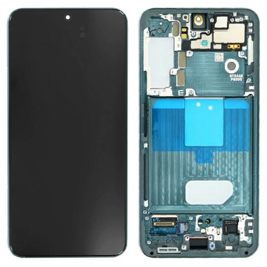 Дисплей Samsung S901 S22 5G с сенсорным экраном и рамкой Green оригинал (service pack)