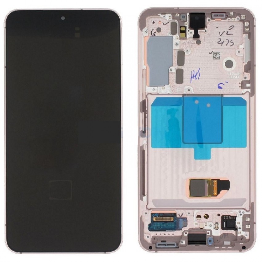 Дисплей Samsung S901 S22 5G с сенсорным экраном и рамкой Pink Gold оригинал (service pack)