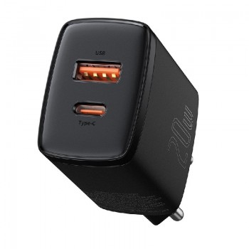 Įkroviklis Baseus (CCXJ-B01) (1xUSB-C;1xUSB 3A 20W) juodas