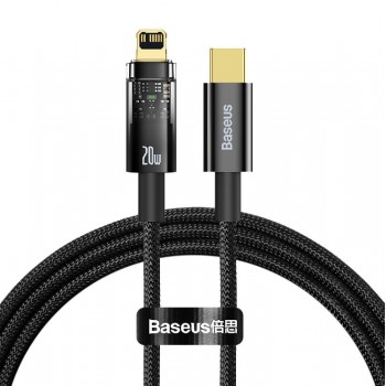 USB cable  Baseus (CATS000001) "USB-C (Type-C) to Lightning Cable" (20W) QC3.0 black 1M