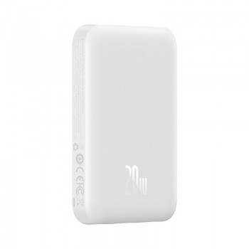 External battery POWER BANK BASEUS (PPCX020002) 6000mAh with wireless charging (Magsafe 15W) white