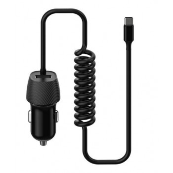 Car charger Platinet (PLCRSC) with Type-C cable (1xUSB 3.4A) black